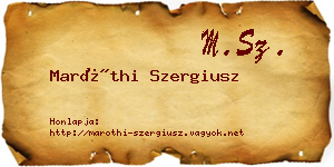 Maróthi Szergiusz névjegykártya